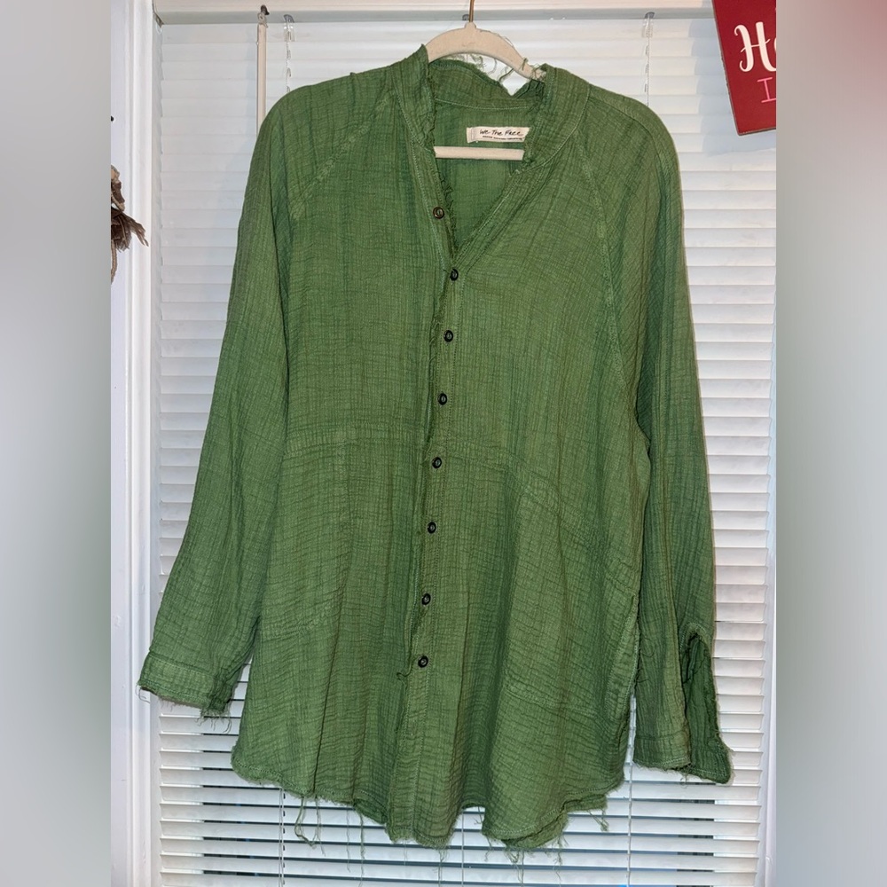 Free people summer daydream shirt - medium - green